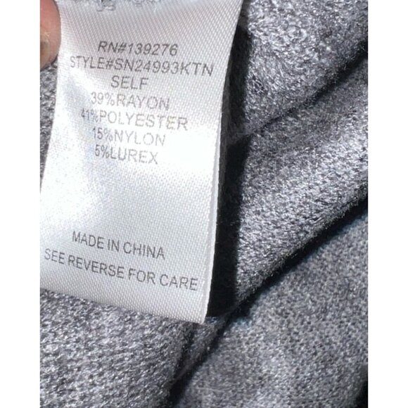 Les Serein Silver Puff Sleeve Sweater Womens Sz XXL Lightweight Rayon Blend Crew - Picture 3 of 11